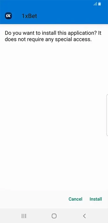 Android asks to confirm the installation of the operator APK